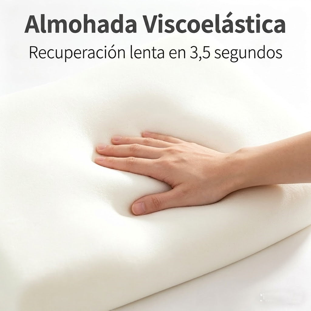 Almohada cervical premium para un sueño reparador y alivio del dolor de cuello | Almohada ortopédica de espuma viscoelástica.